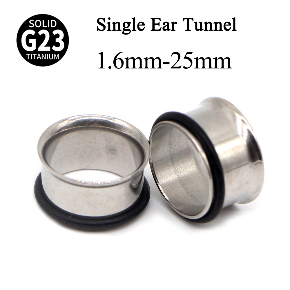 Body Jewelry Gauges - 1Pair G23 Titanium Single Flare Ear