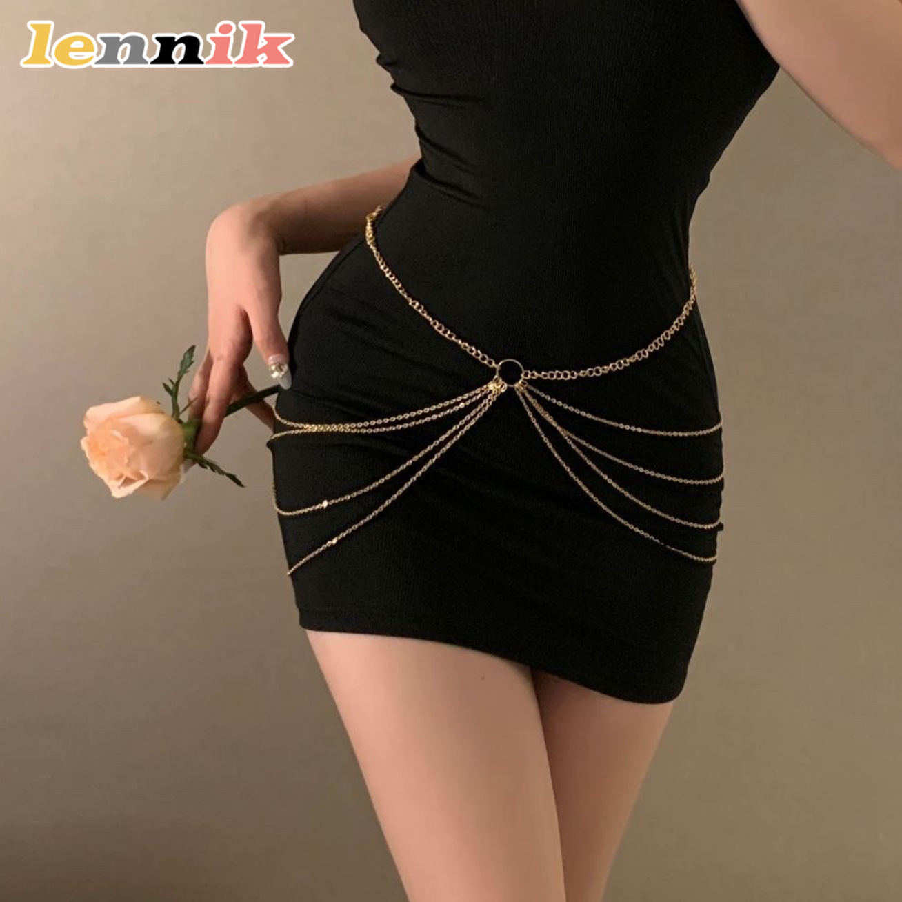 Qualiti Body Jewelry - LENNIK Tassel Metal Multi-Layer Waist Chain,