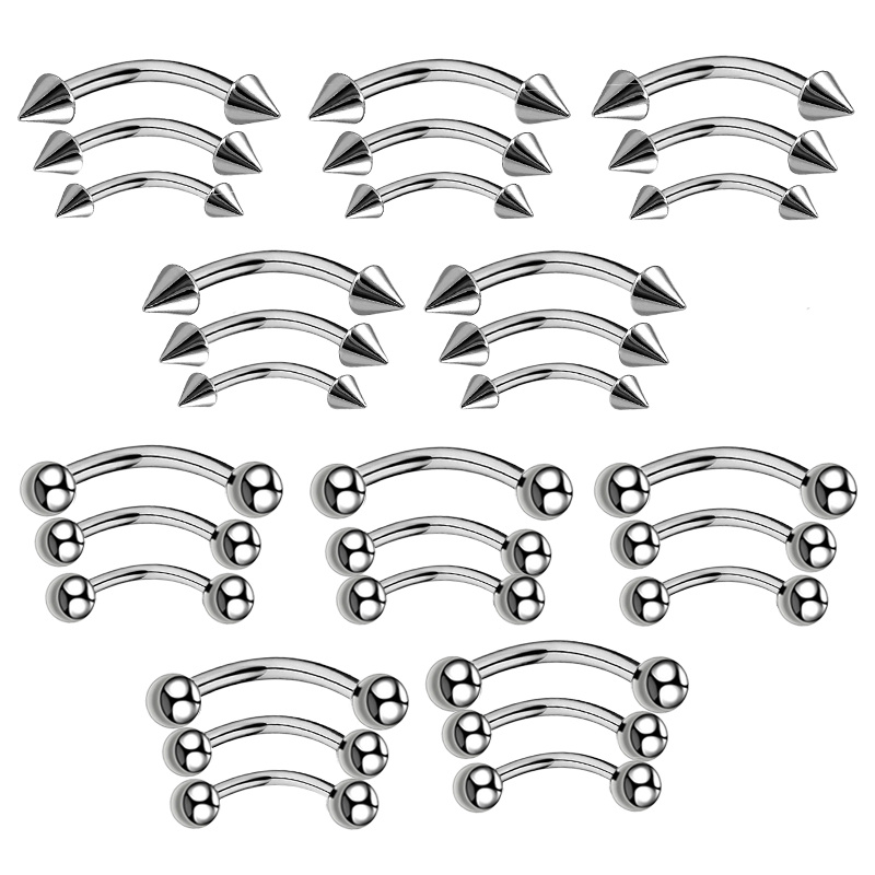Body Jewelry Gauges - 3PCS Eyebrow Piercing Jewelry Curved Barbel