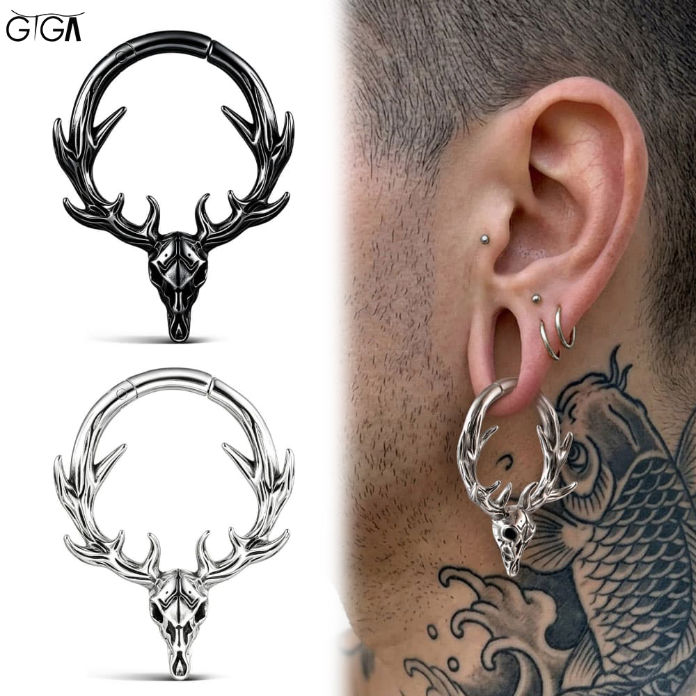 Body Jewelry Hangers - Giga 1/2Pcs 4mm(6g) Deer Skull Antler