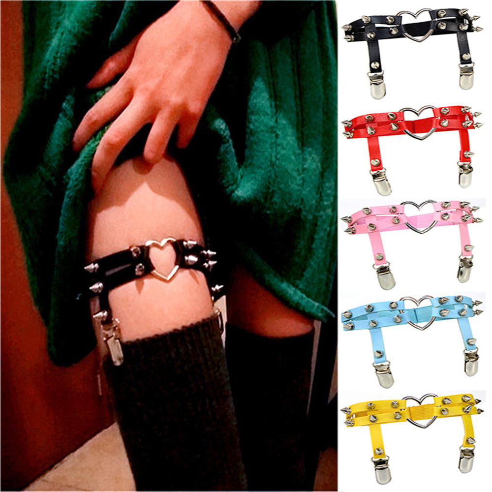 Body Jewels - 1Pcs Women Punk Goth Heart PU