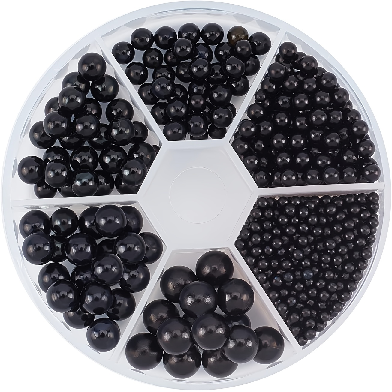 Body Jewelry Organizer - 1100pcs 3/4/5/6/7/8mm black round bead perforated