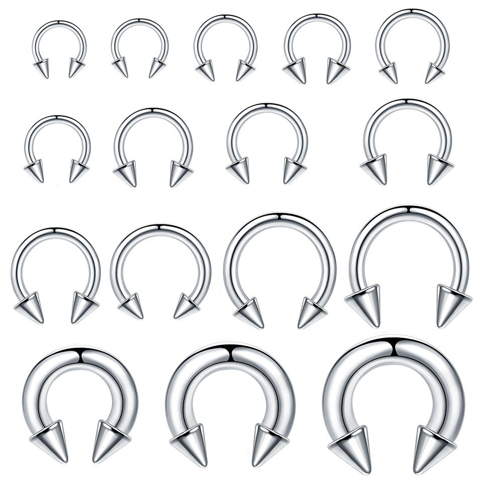 Body Jewelry Gauges - 1PC Stainless Steel Big Size Horseshoe