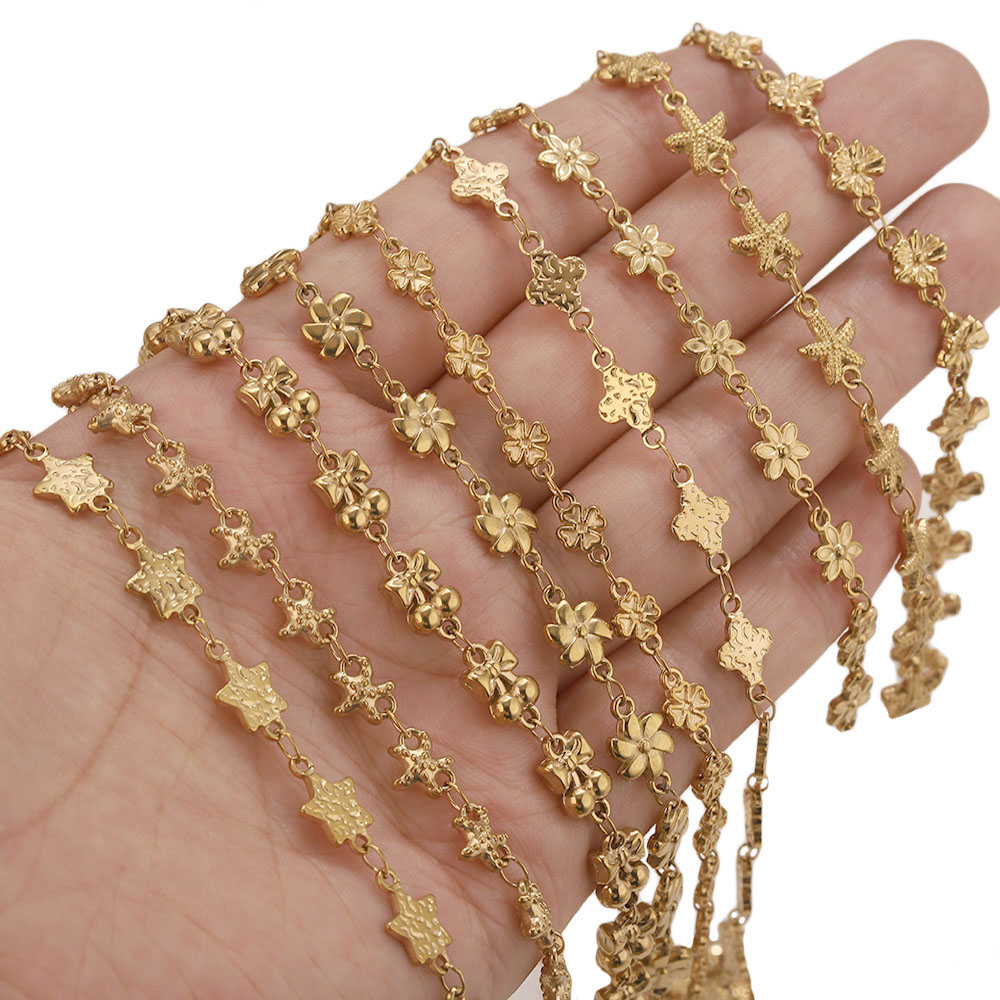 1Meter Stainless Steel Flower  - Body Jewelry Chain 评论和价格