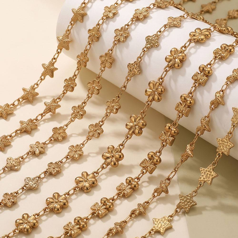 1Meter Stainless Steel Flower  - Body Jewelry Chain 评论和价格