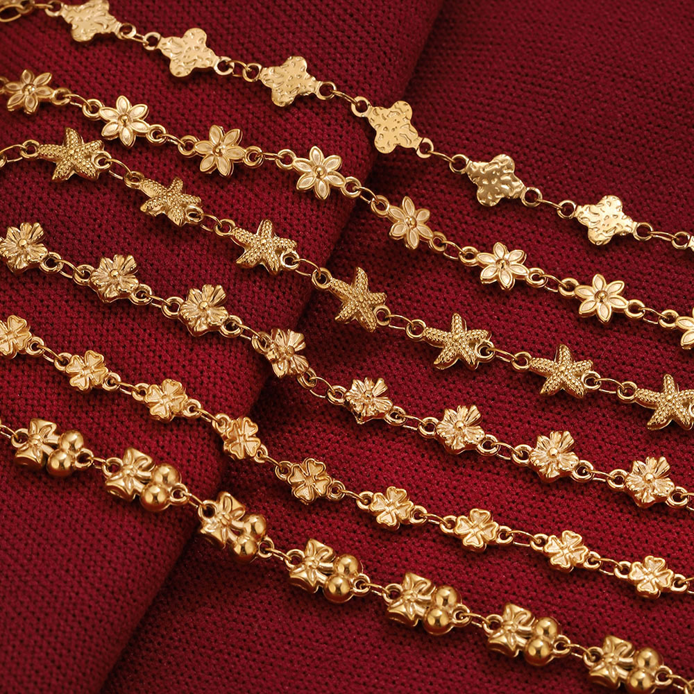 1Meter Stainless Steel Flower  - Body Jewelry Chain 评论和价格