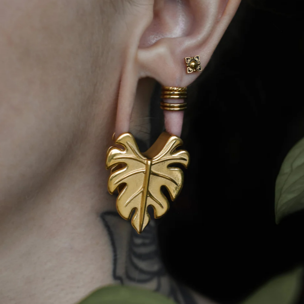 Vanku 2PCS Leaves Open Saddle  - Body Jewelry Hangers 评论和价格