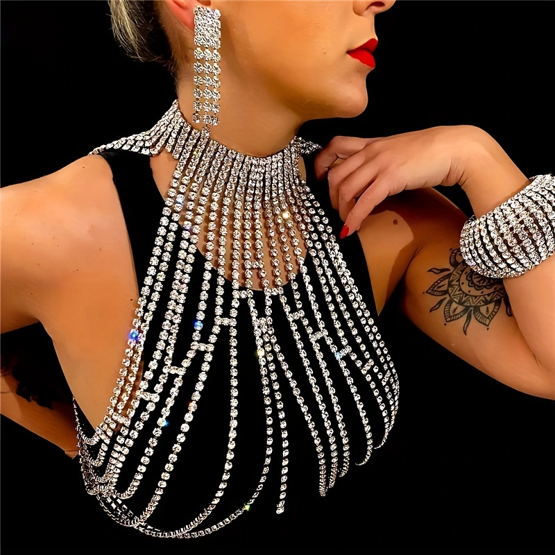 Luxury crystal chest chain, re - Body Jewelry High End 评论和价格