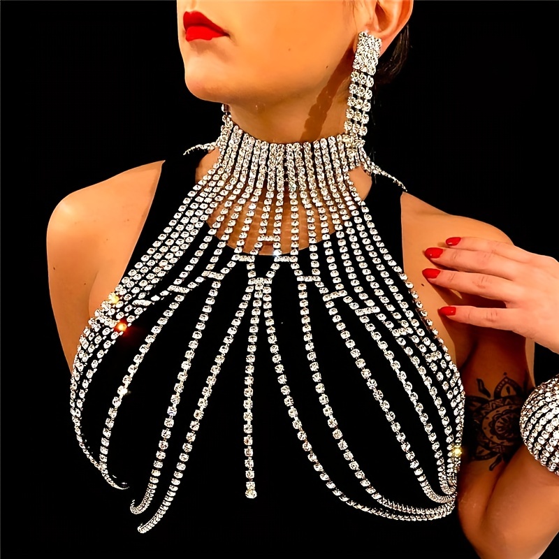 Luxury crystal chest chain, re - Body Jewelry High End 评论和价格