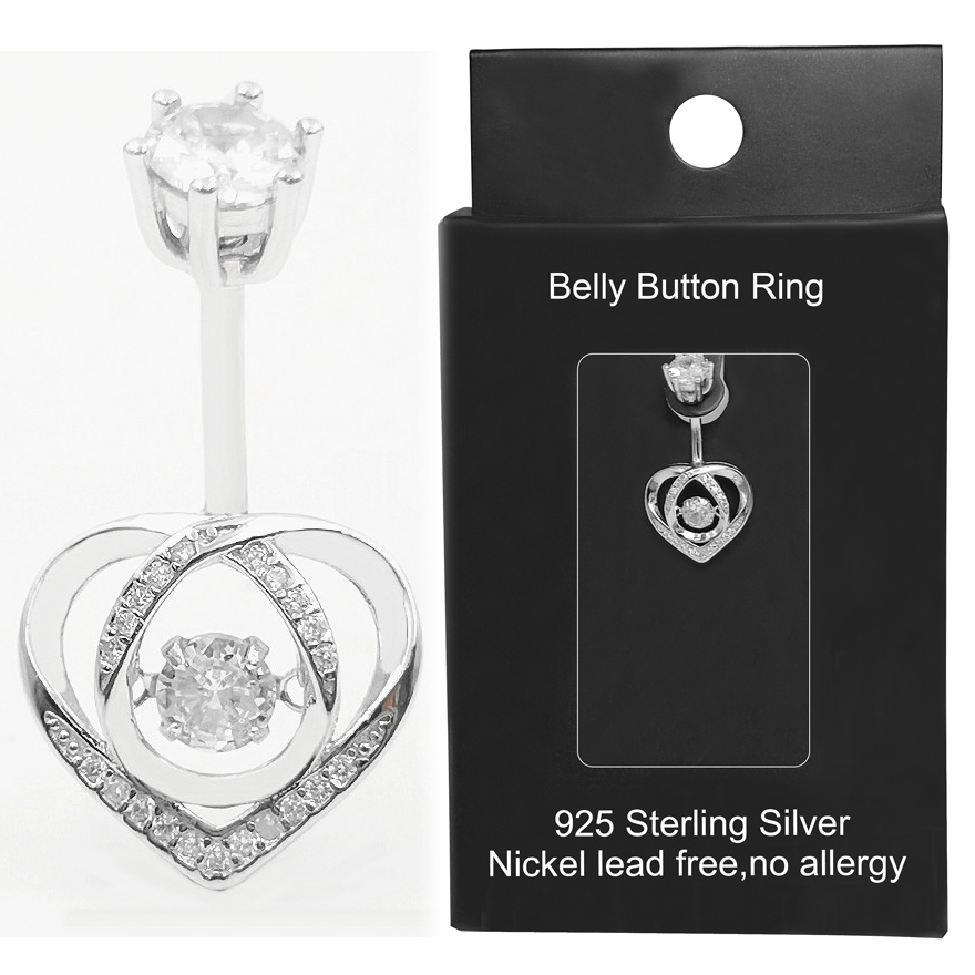 Belly button ring 925 Sterling - Body Jewelry Materials 评论和价格