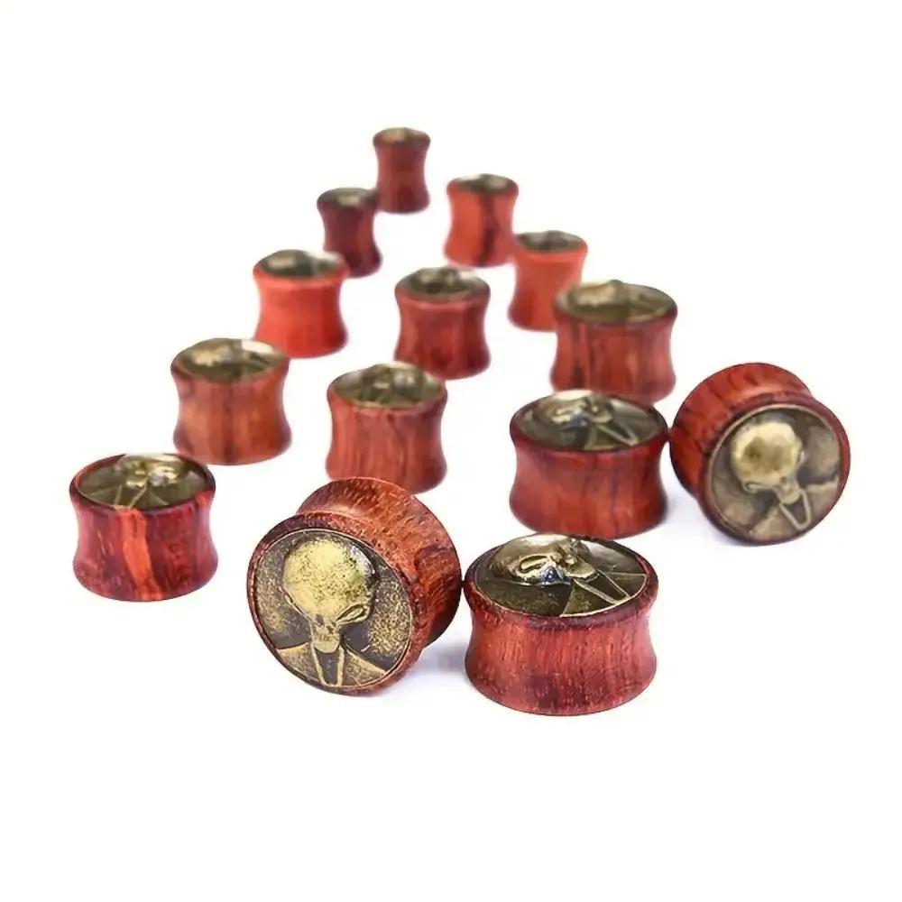 2pcs Vintage Wooden Alien Head - Body Jewelry Materials 评论和价格