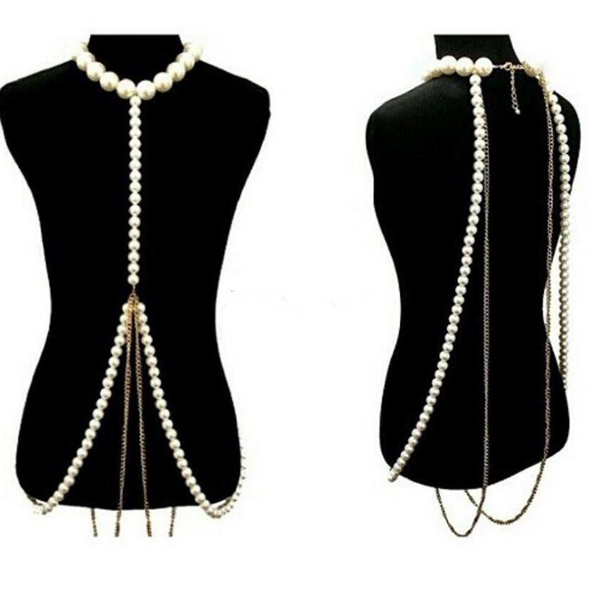 Luxurious Pearl Gold Chain Bod - Body Jewelry High End 评论和价格