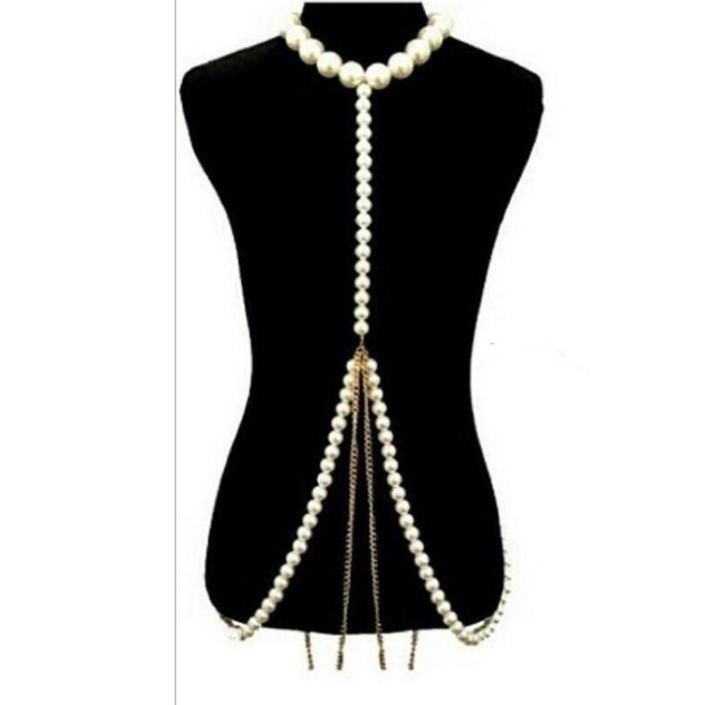 Luxurious Pearl Gold Chain Bod - Body Jewelry High End 评论和价格