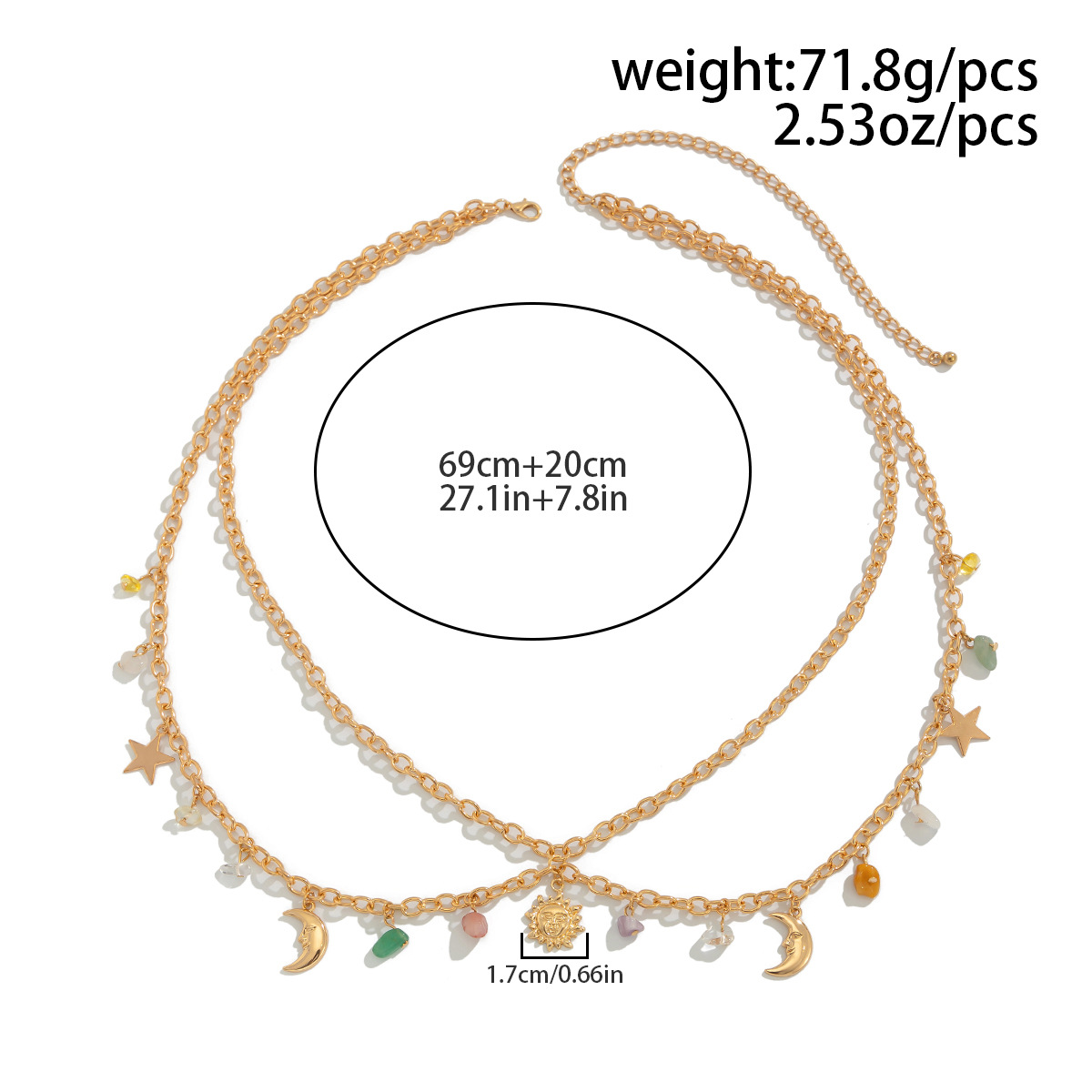 Boho Star Moon Sun Pendant Wai - Body Jewelry Chain 评论和价格
