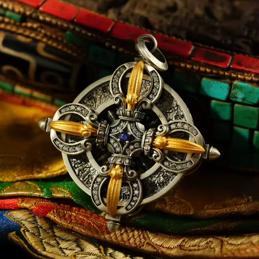 Silver retro diamond pestle pe - Body Jewelry High End 评论和价格