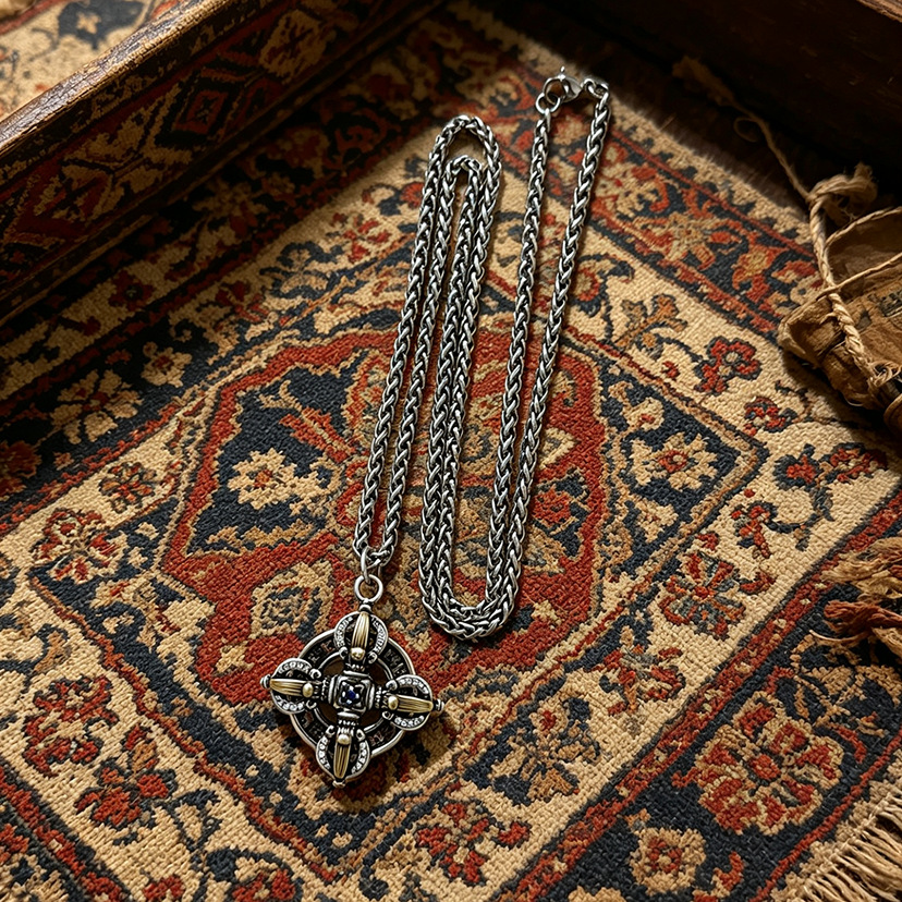 Silver retro diamond pestle pe - Body Jewelry High End 评论和价格