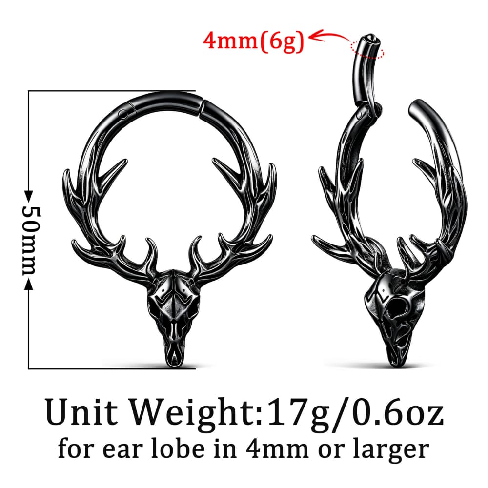Giga 1/2Pcs 4mm(6g) Deer Skull - Body Jewelry Hangers 评论和价格