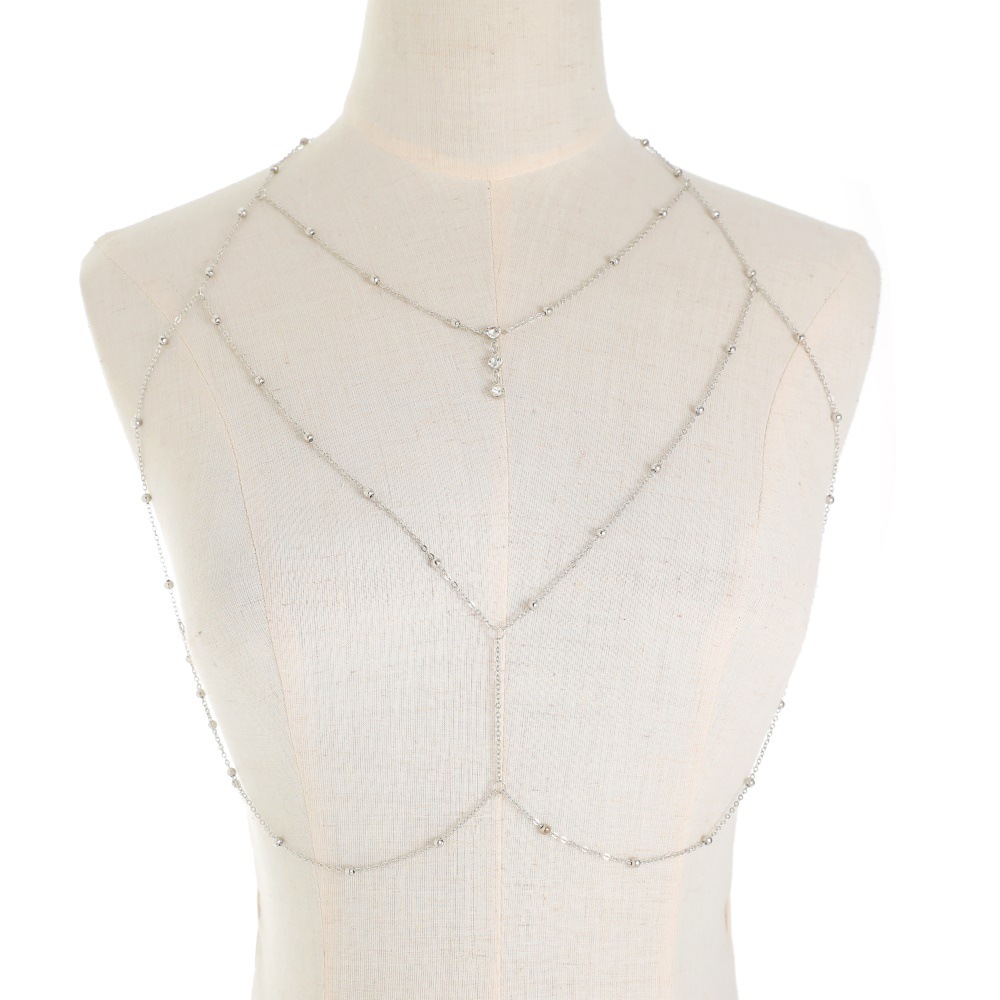 Sexy Crystal Chest Chain Harne - Body Jewelry Harness 评论和价格