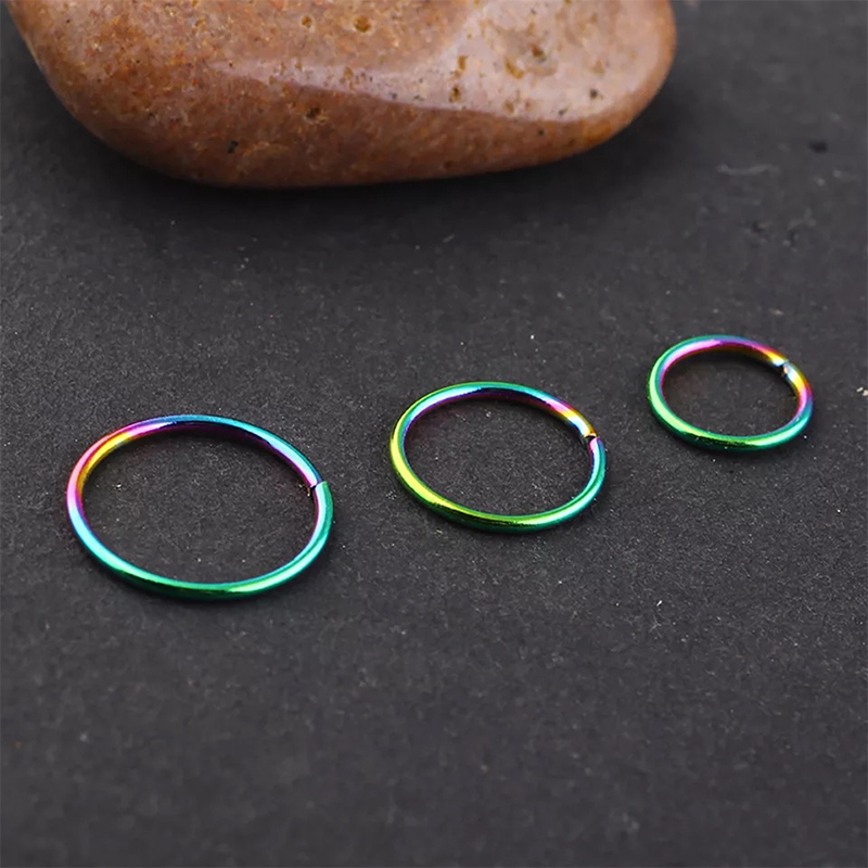 9pcs/lot Steel Ear Piercings H - Septum Clicker Ring 评论和价格