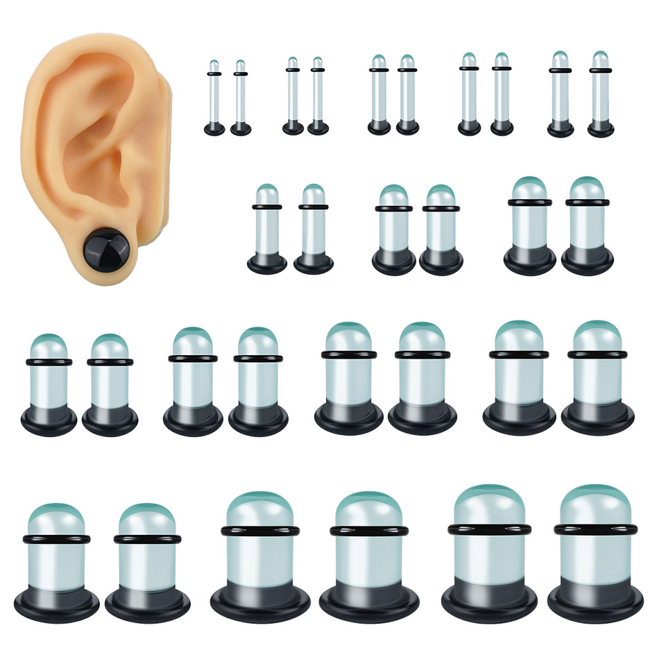 2pcs Glass Ear Gauges Stretchi - Body Jewelry Gauges 评论和价格
