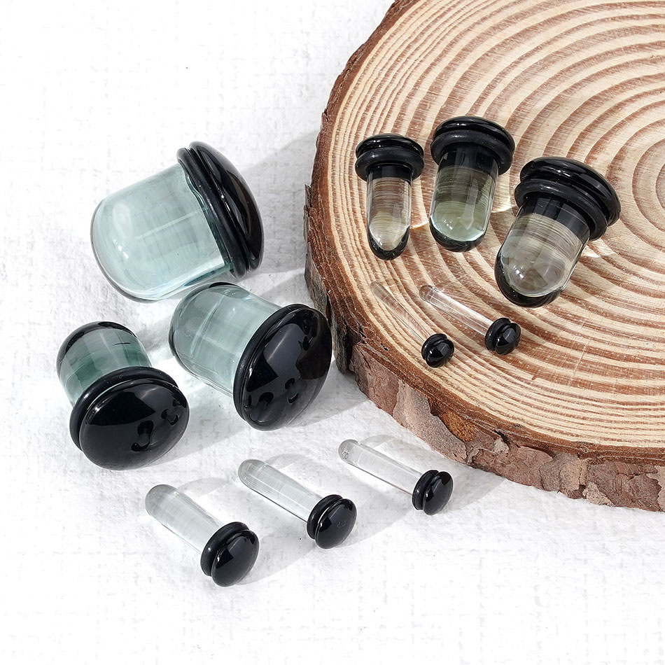2pcs Glass Ear Gauges Stretchi - Body Jewelry Gauges 评论和价格
