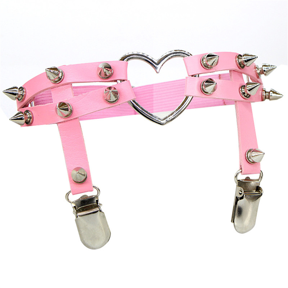 1Pcs Women Punk Goth Heart PU  - Body Jewels 评论和价格