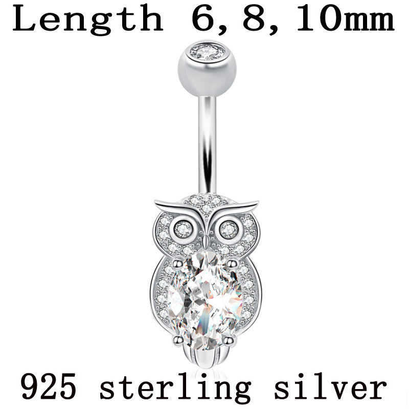 Belly button ring real 925 ste - Body Jewelry Materials 评论和价格