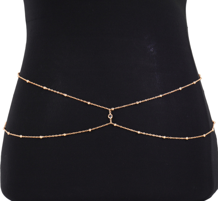 Clear Rhinestone Beaded Belly  - Body Jewelry Waist 评论和价格