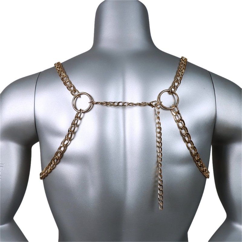 Men's Sexy Metal Body Chest Ch - Body Jewelry Harness 评论和价格