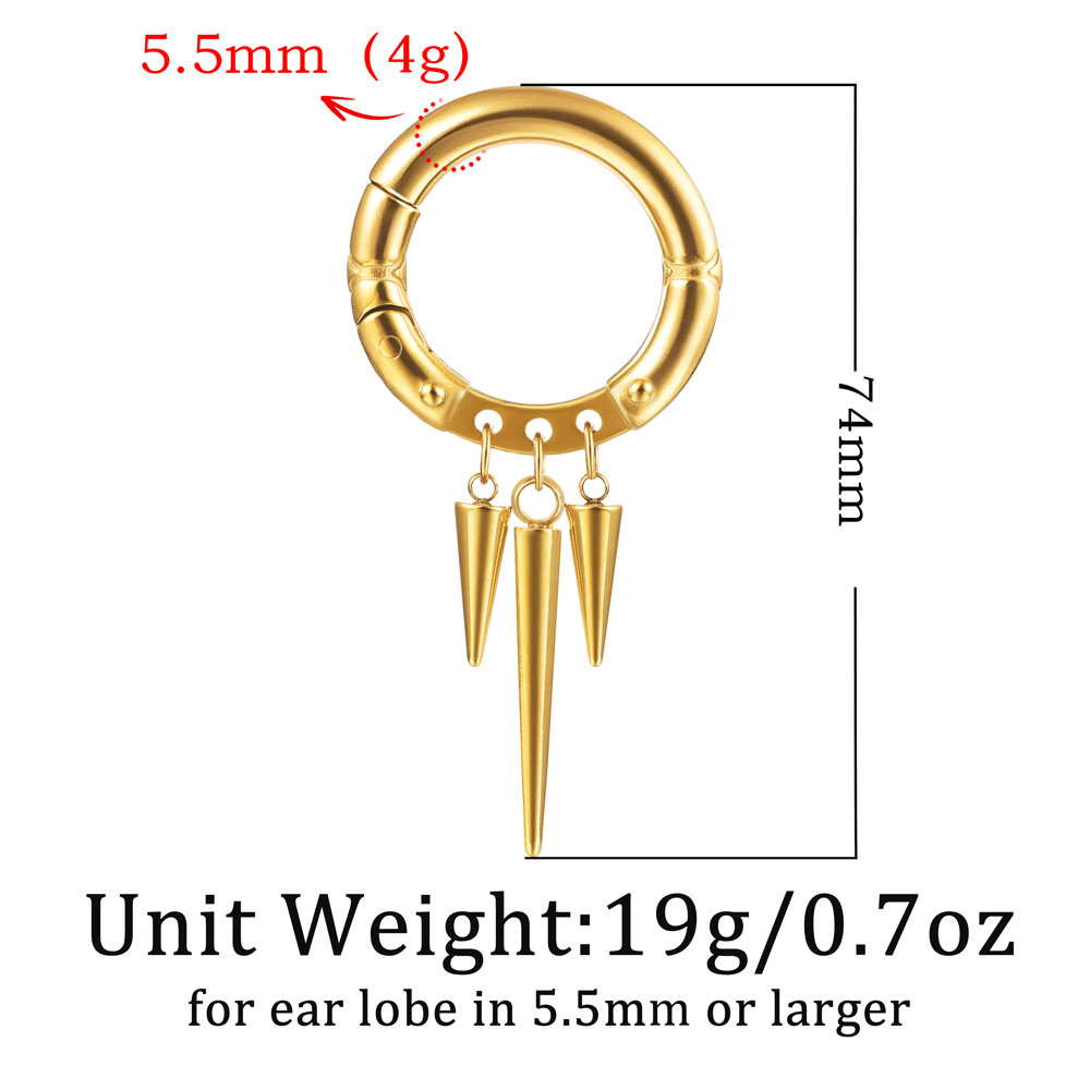 Giga 1/2Pcs 5.5MM Punk Ear Wei - Body Jewelry Hangers 评论和价格