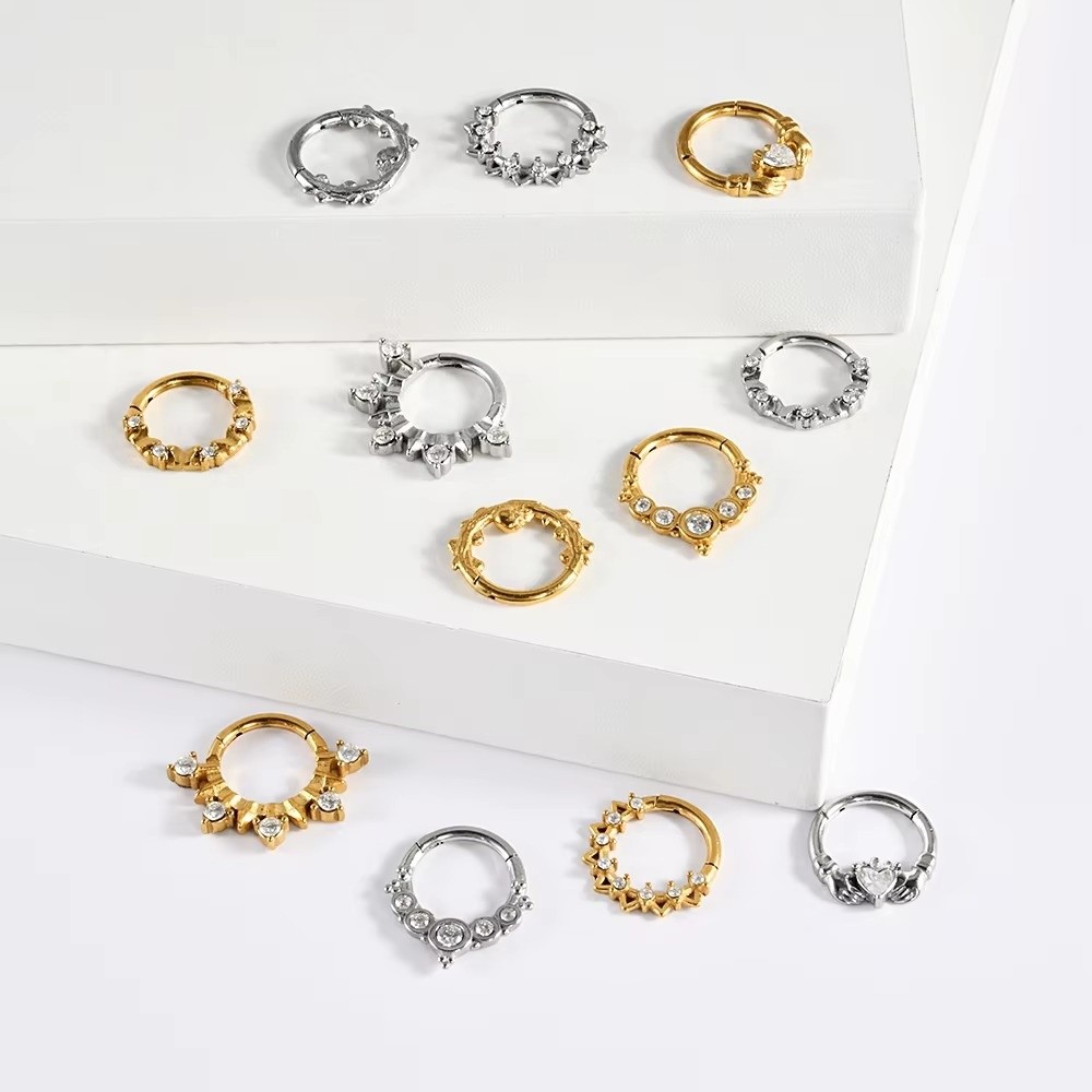 1PC Stainless Steel Septum Cli - Septum Clicker Ring 评论和价格
