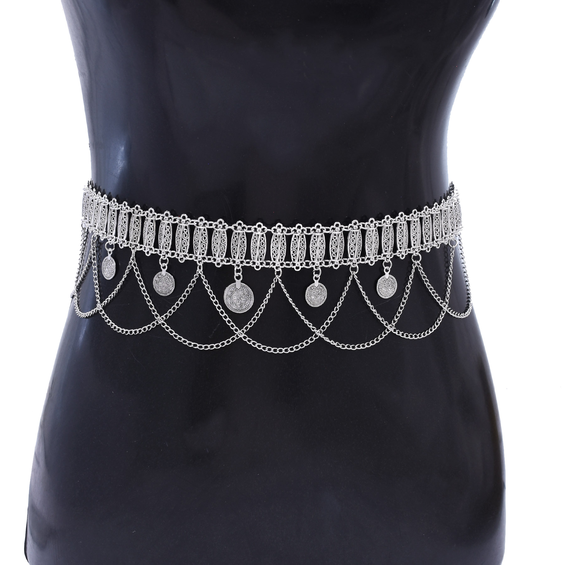 Niche Retro Design Silver Carv - Body Jewelry Chain 评论和价格