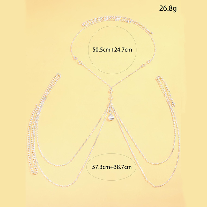 Women Silver Tone Body Chain C - Qualiti Body Jewelry 评论和价格