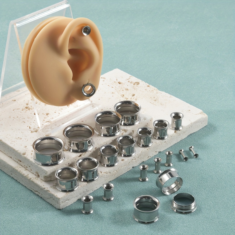 1 Pair/12 Pairs Set Stainless  - Body Jewelry Gauges 评论和价格