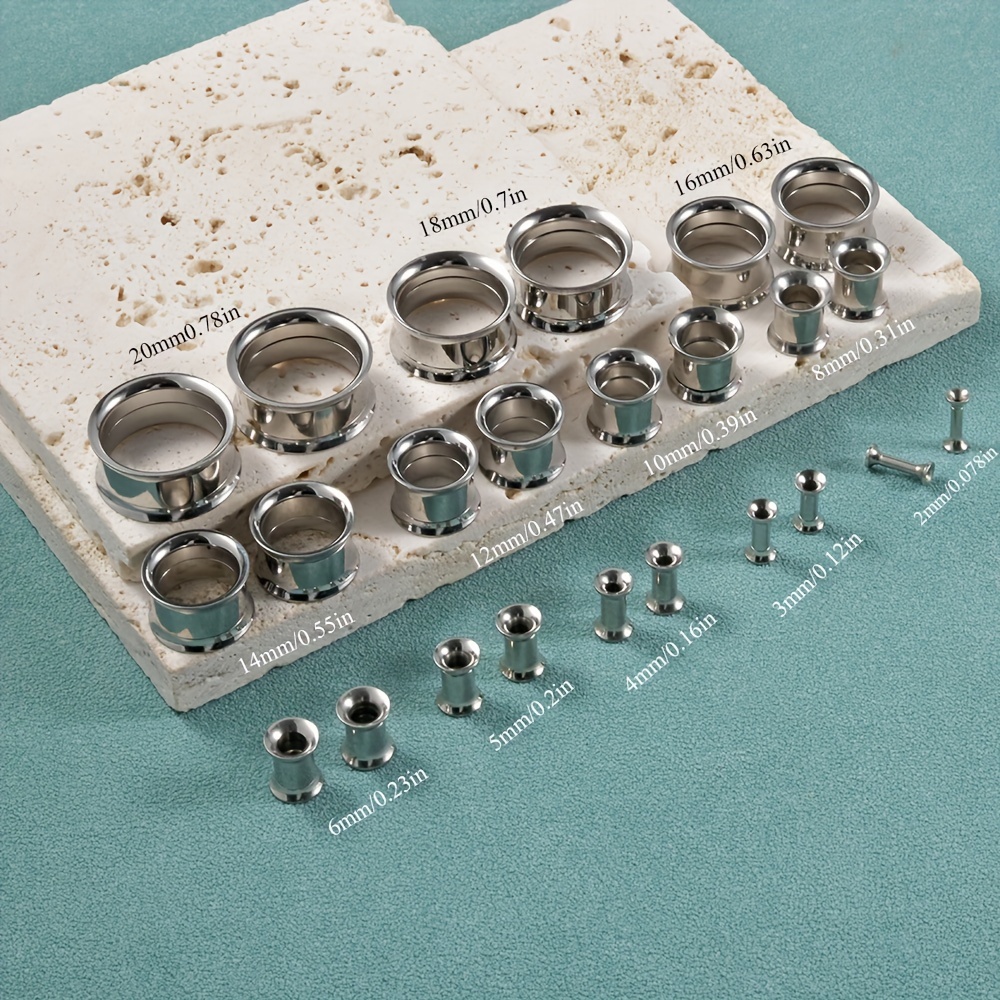 1 Pair/12 Pairs Set Stainless  - Body Jewelry Gauges 评论和价格