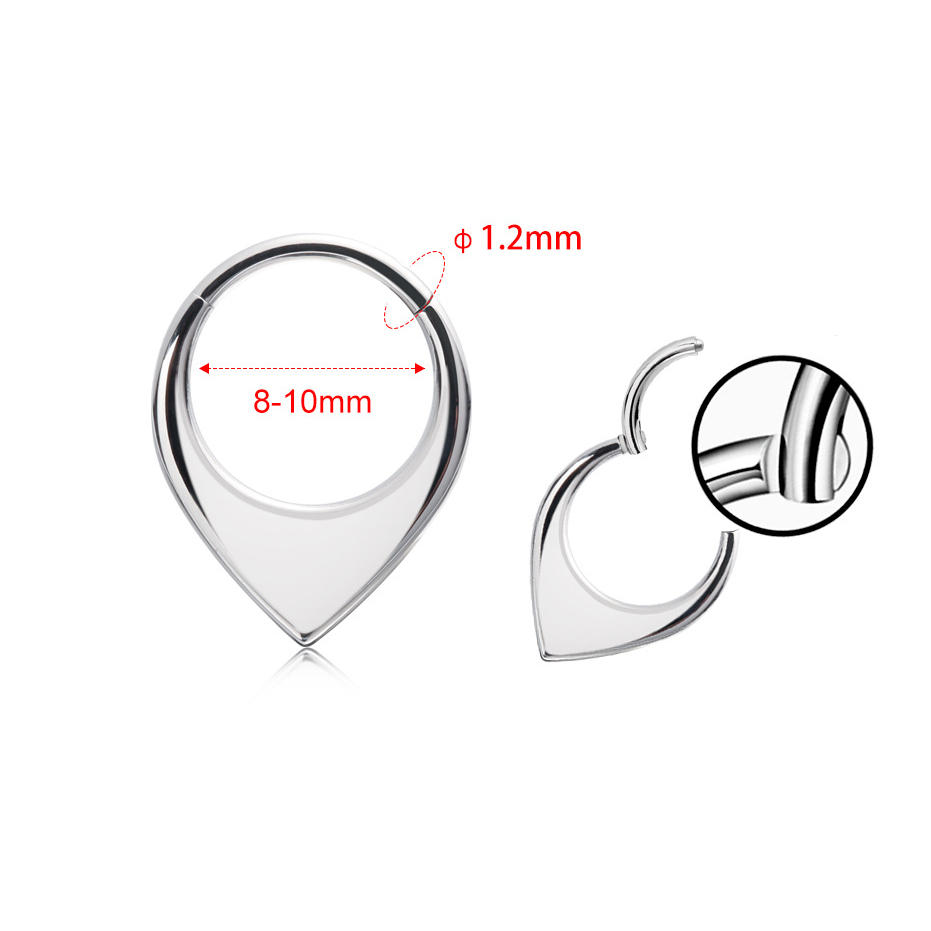 ASTM F136 Titanium 16G Waterdr - Septum Clicker Ring 评论和价格