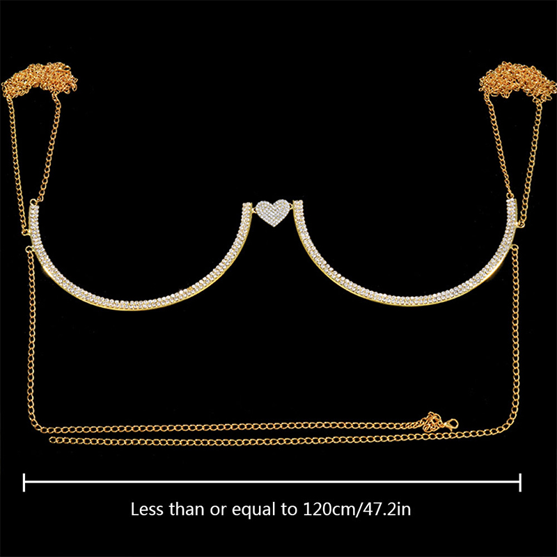 Stonefans Heart Rhinestone Che - Body Jewelry Harness 评论和价格