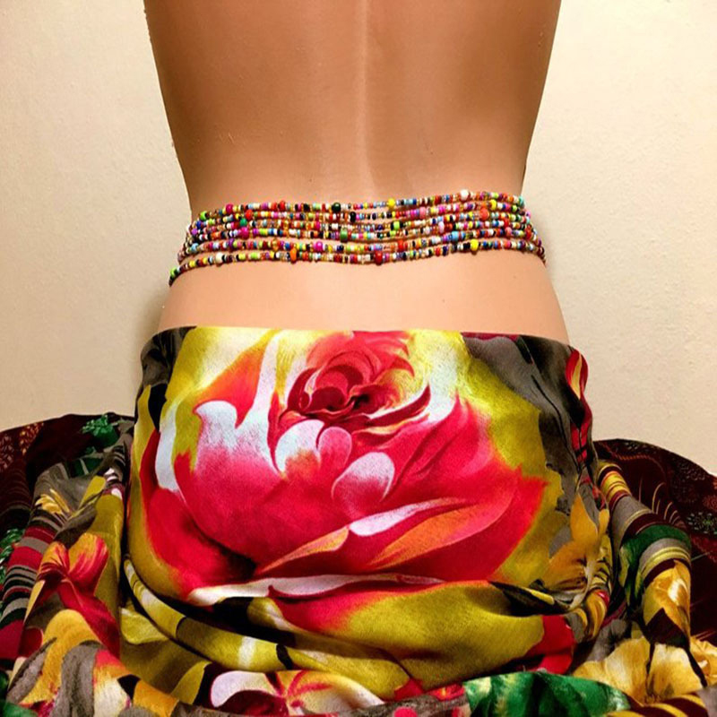 Women Layered Beaded Belly Cha - Body Jewelry Chain 评论和价格